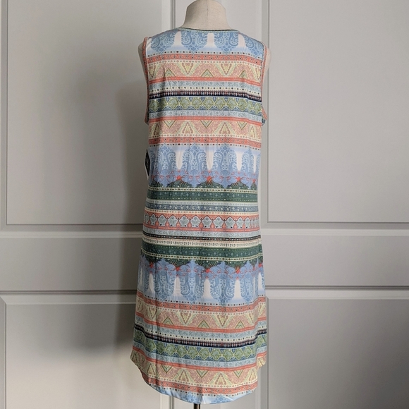 Echo Lounge Sleep Night Dress Chemise Sleeveless Scoop Neck Multicolor L NWT - Picture 6 of 16